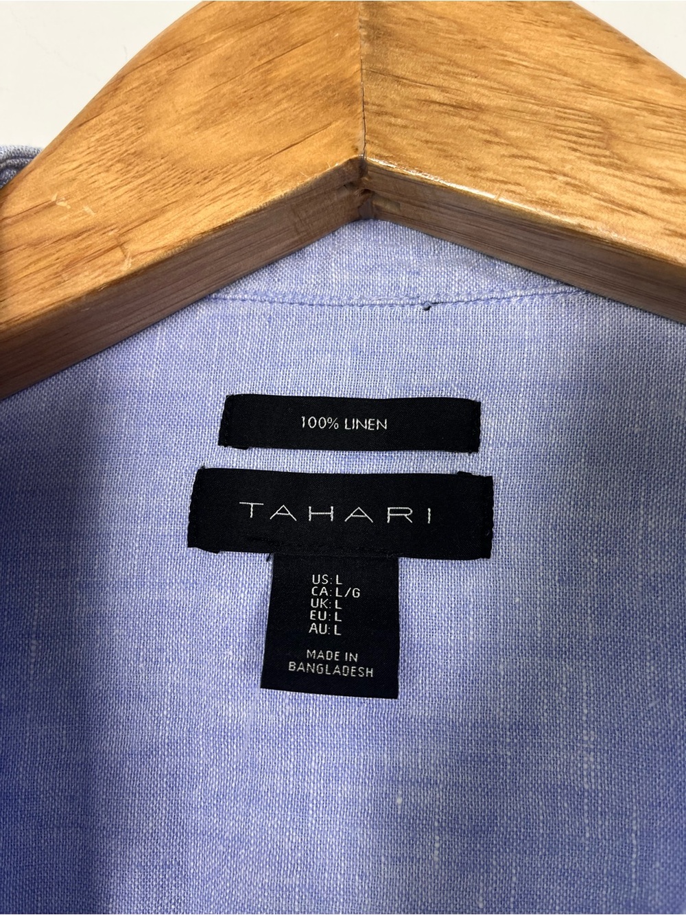 Tahari Women’s Light Blue 100% Linen Buttoned Long Sleeve Shirt Tunic Size Large - Picture 2 of 10